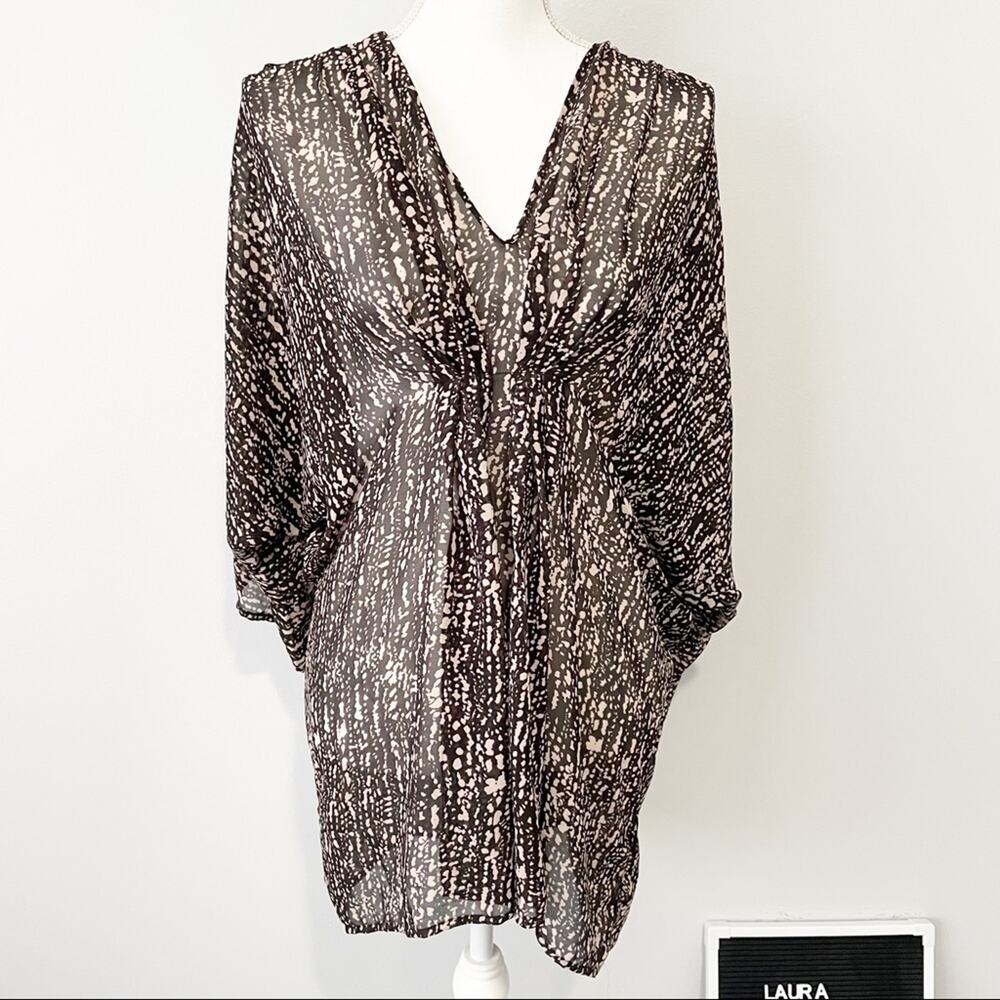 H&M black nude dolman coverup kimono dress size 8